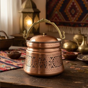 Copper Engraved <b>Spice</b> <b>Jars</b> with Rows & Buckets Design - Product Image 1