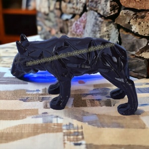 Estatua de animal de pie de Metal de aluminio decoración del hogar escultura de estatuilla de animal con patrón geométrico - Product Image 4