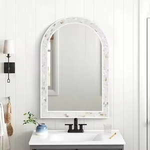 กระจกติดผนังฝังกระดูกทำมือสุดหรูสลักกระดูกตกแต่งด้วยงานฝีมือรูปพระจันทร์เสี้ยว - Product Image 1