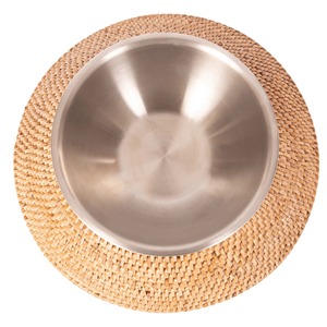 Bol de nourriture pour animaux de compagnie en rotin décoration de présentation de repas vaisselle produit de gros durable écologique au Vietnam - Product Image 3
