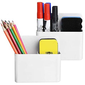 Hot Sale <b>White</b> Hanging Magnetic <b>Marker</b> <b>Pen</b> Holder Strong Magnet Organizer Dry Erase <b>Markers</b> Plastic /Material Square Clock - Product Image 1