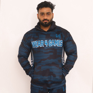 Ensemble de jogging 2 pièces personnalisé OEM Survêtement de grande taille en polyester 100% respirant Survêtement léger coupe-vent pour survêtement de piste à capuche - Product Image 2