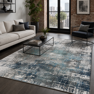 Alfombra Lavable Moderna Color Gris Pizarra con Diseño de Mosaico Netline Home Keepsake - Product Image 6