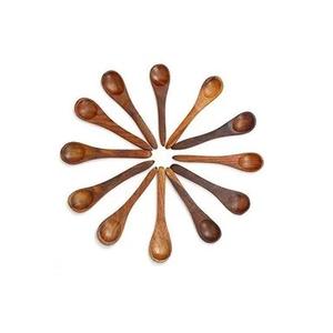 Cuchara de té de cubiertos de madera natural para el hogar cucharas de cubiertos de madera de mango de tamaño personalizado con esmalte brillante para cocina y Mesa - Product Image 1