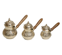 Lot de 3 cafetière turque à gravure florale en métal de haute qualité pour café et thé ustensiles de cuisine et outils pour café prix en vrac