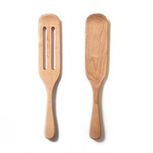 Essential culinary cook ware set wooden cooking tools wholesale compostable wood <b>spurtle</b> & spatula - Product Image 6