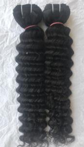 Extensions humaines vierges indiennes de qualité Remy 20 ''Deep Wave Bundles Soft Single Donor 1B Indian Supplier 100% - Product Image 3