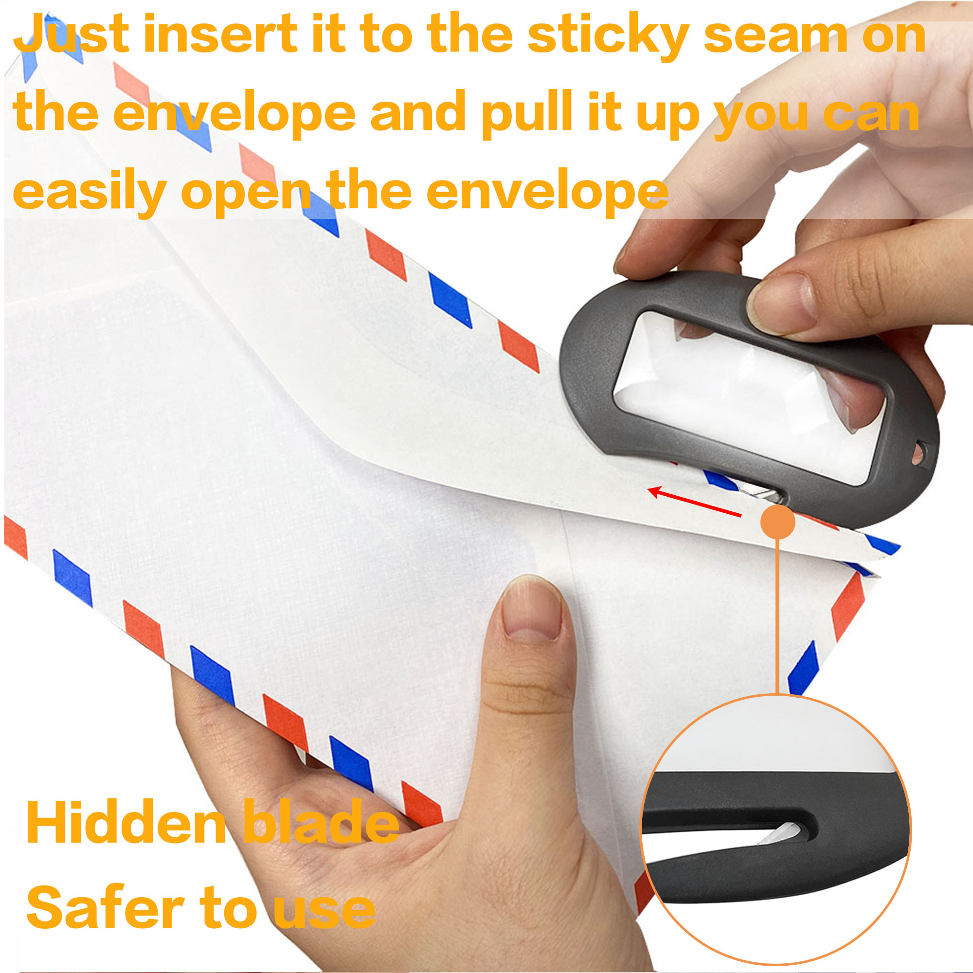 Promotional High Quality Handy Plastic Letter Opener with 3X Magnifier