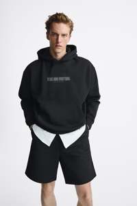 Noir lourd haute qualité Streetwear imprimé surdimensionné épais 400gsm à capuche coton lourd nouveau 2024 hommes coupe ample sweats à capuche - Product Image 2