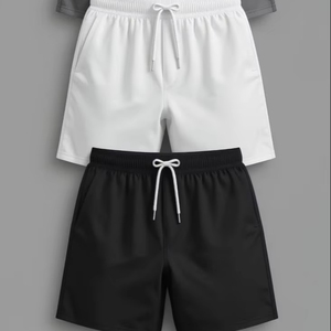 Shorts de course décontractés pour hommes, en toile unie, respirants, à séchage rapide, coupe-vent, 100 % coton tricoté, coupe ample, personnalisables avec logo – Meilleures ventes - Product Image 2