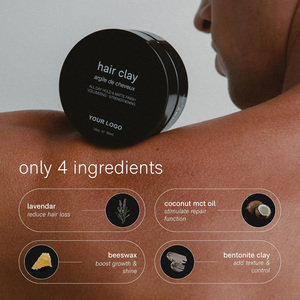 Pomade capillaire biologique à label privé, <span class=keywords><strong>cire</strong></span> à forte tenue, brillance, volumisante, coiffage des cheveux, 50g, fournisseur en gros - Product Image 4