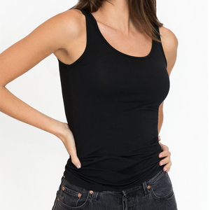 Camiseta sin mangas de algodón premium para mujer, transpirable, antipilling, elástica, ajuste personalizable en la parte delantera, perfecta para entrenamientos en el gimnasio - Product Image 4