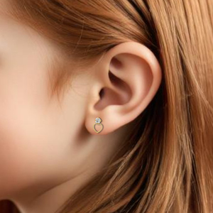 Pendientes de gota de corazón abierto minimalista de oro de 14 quilates con joyería de moda de Zirconia cúbica para mujeres y niñas - Product Image 4