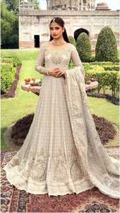 Vestido de novia largo para mujer, vestido blanco de Bollywood con diseño de último estilo, vestido de novia indio pakistaní - Product Image 4