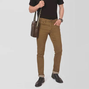 รับพิมพ์โลโก้ กางเกงยีนส์ผู้ชายทรงตรง ผ้าถัก ราคาส่ง ดีไซน์ล่าสุด - Product Image 5