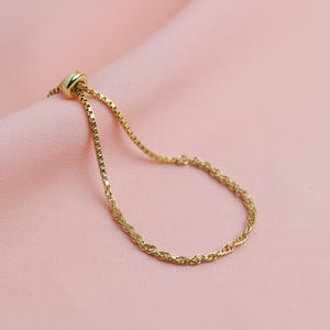 Bracelet chaîne en argent sterling 925 plaqué or rhodié, design torsadé, élégant, artisanal turc, bijoux pour femmes - Product Image 4