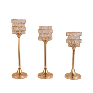 Juego de 3 centros de mesa de diferentes tamaños, diseño de tendencia, centro de mesa de cristal y metal para accesorios de decoración de boda - Product Image 3