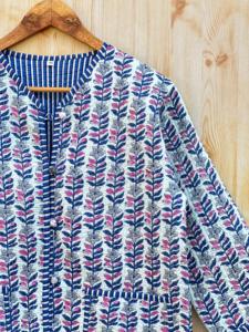 เสื้อแจ็กเก็ตผ้าคอตตอนลายดอกไม้สำหรับผู้หญิงใส่ได้ทุกฤดูเป็นมิตรต่อสิ่งแวดล้อมแบบกลับด้านได้สไตล์อินเดียระบายอากาศได้ดี - Product Image 4