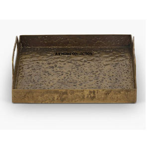 ถาดเสิร์ฟสีฟ้าทรงหกเหลี่ยมทำจากวัสดุไม้พร้อมที่จับโลหะเหมาะกับการใช้งานและตกแต่งบ้านอย่างสมบูรณ์แบบ - Product Image 3