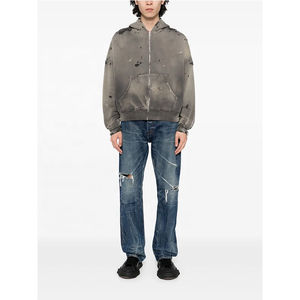 OEM Personnalisé, Solide, Écologique, Tendance, Streetwear, avec ornements en strass effet vieilli, délavé à l'acide, 100% Coton, Hiver - Product Image 1