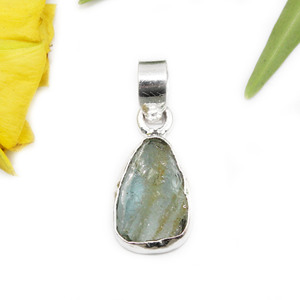 พลอยอความารีนและเดือนมีนาคมพลอยแท้แบบทันสมัยจี้ชุบเงินขนาด13-16มม. สำหรับผู้หญิงขายส่งจำนวนมาก - Product Image 2