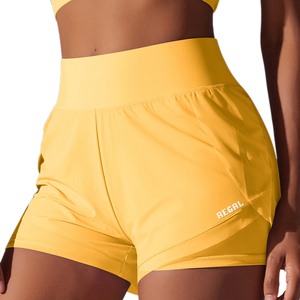 Short de Compression Double Couche Taille Élastique de Haute Qualité pour Femmes Vente en Gros Athlétique Couche de Base Short de Sport Motif Décoration - Product Image 1