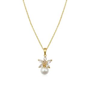 Collier exquis en forme de fleur avec un design polyvalent et tendance, collier pendentif en cuivre - Product Image 1