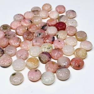 Opale rose naturelle de forme fantaisie, pierre précieuse en vrac de 11 mm, opale sculptée à la main pour la fabrication de bijoux - Product Image 2