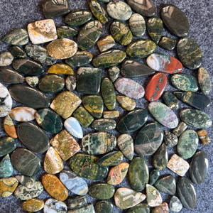 Cabujón de jaspe de océano Natural de alta calidad, piedras preciosas sueltas de tamaño Mixto para hacer joyas, piedras preciosas de jaspe de océano de forma mixta, - Product Image 1