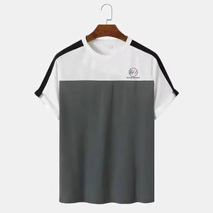 T-shirt en coton 100% pour homme, coupe ample, tissu confortable, logo personnalisé imprimé, streetwear. - Product Image 1