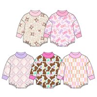 Précommande Combinaison Bébé Fille Personnalisée OEM Printemps Pâques Col Montant Tendance Manches Longues Extensible Douce et Souple