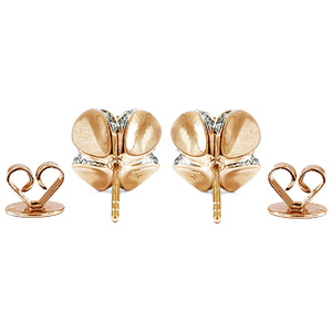 Bijoux OEM, design spécial, haute qualité, or rose massif 18 carats, diamant véritable, forme de fleur mignonne, fiançailles, mariage, fête - Product Image 3