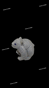Anillo Casual de Plata con Diseño de Oso Polar con Incrustaciones de Diamantes de Imitación VVS, Estilo Hip Hop, para Hombre - Product Image 2