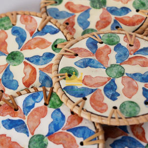 ที่รองแก้วหวายทรงกลมทำด้วยมือถาดรองแก้วมุกดีไซน์หลากหลายสำหรับบนโต๊ะเครื่องครัว - Product Image 2