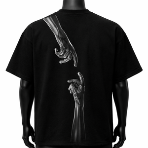 เสื้อยืดโอเวอร์ไซส์ผ้าฝ้ายคุณภาพสูง พิมพ์ลายกราฟิกแบบนูน สไตล์สตรีทแวร์ลำลองสำหรับผู้ชาย ขายส่งแบบ OEM - Product Image 2
