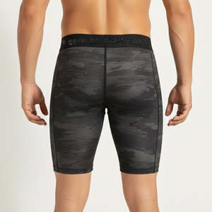 Black XXS <b>Compression</b> <b>Shorts</b> Sublimation Transfer Print Comfortable Street Style Knee-Length Polyester Sport <b>Shorts</b> Logos - Product Image 2