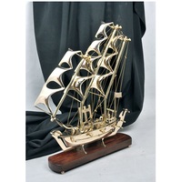 Accessoires de décoration de bureau maison artisanat-bateau à voile méditerranéen fabriqué à la main avec Base en bois pièce d'exposition croisière de grande qualité