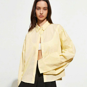 เสื้อเชิ้ตแขนยาวผ้าฝ้ายน้ำหนักเบาเข้ารูปสำหรับผู้หญิงระบายอากาศได้ดีผลิตโลโก้สีพิมพ์ลายเวียดนาม - Product Image 1