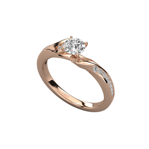 Bague solitaire en or 14 carats pour femmes avec diamant cultivé en laboratoire - Product Image 5
