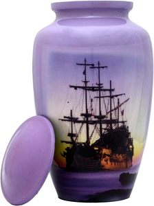 Boîte à urne imprimée en aluminium Cendres en bois en aluminium Mans Boîte à urnes classiques en aluminium - Product Image 3