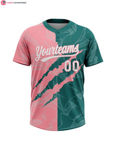 100% Polyester Imprimé Sublimé 2 Bouton Sur Mesure En Gros Baseball Softball Jersey pour Équipes et Clubs - Product Image 4