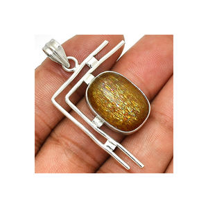 Esta exclusiva piedra solar Namibia 925 plata esterlina delicado colgante joyería alfileres accesorios encantos hombres anillos joyería Mujer - Product Image 1