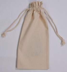 Pochette en toile de coton mousseline blanche biologique personnalisée avec cordon de serrage recyclable naturel sacs en coton de stockage d'emballage d'impression de bijoux de cadeau - Product Image 1