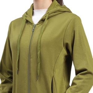 Sudadera con Capucha Informal Personalizada para Mujer, con Cierre, Ajustada, Cómoda, Color Azul Bebé, Transpirable, con Cordón, 100% Algodón, Felpa, Invierno, Otoño - Product Image 5