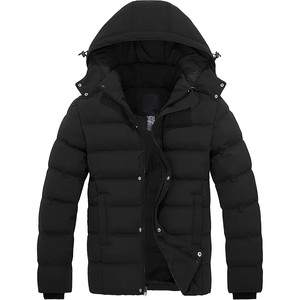 Chaqueta acolchada de burbujas con cuello levantado a la moda informal con logotipo personalizado para hombre, cortavientos de poliéster estampado para corredores - Product Image 1