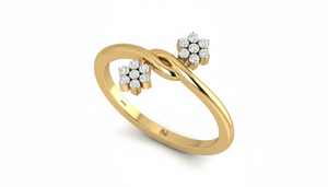 Anillo de Mujer en Oro de 14K y Diamantes Naturales, 14 Diamantes, 0.15 Quilates, Bañado en Rodio, Corte Brillante, Color G, para Uso Diario |   Estilo de Lujo - Product Image 3