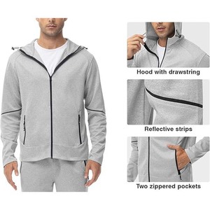 Tenues de sport de jogging 2 pièces décontractées à la mode pour hommes, survêtements à manches longues avec fonction grande taille pour les sorties d'hiver - Product Image 5