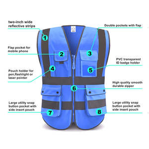 Gilet de sécurité réfléchissant haute visibilité pour les travailleurs de la construction et de la route Gilet de sécurité à vendre - Product Image 4