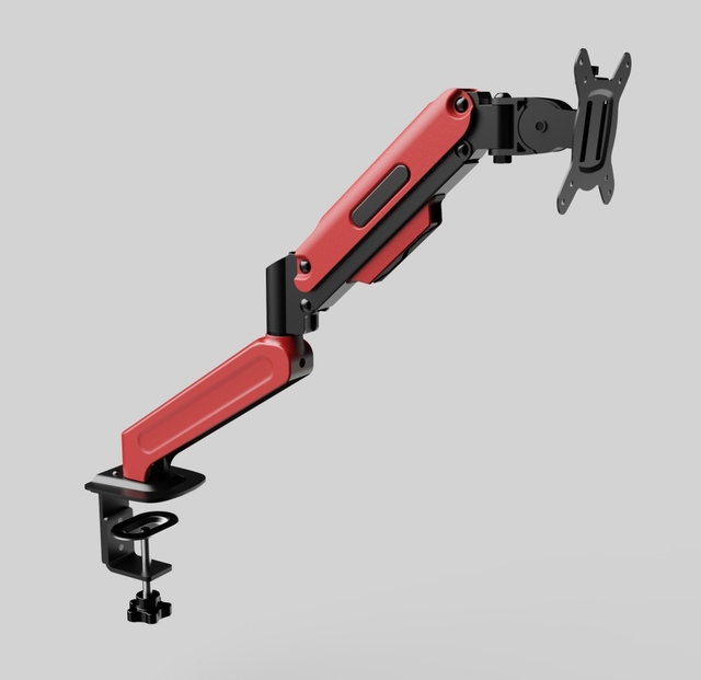 Hot Sale Red Color Gas Spring Monitor Arm for 17 - 32 Inch Customized Desktop Stand Arm Swivel Rotate 360 Degree Loading 9 KG