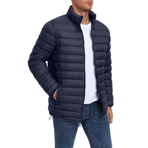 Veste matelassée légère bleue personnalisée pour hommes Conception de bulles respirantes et coupe-vent pour l'hiver - Product Image 4